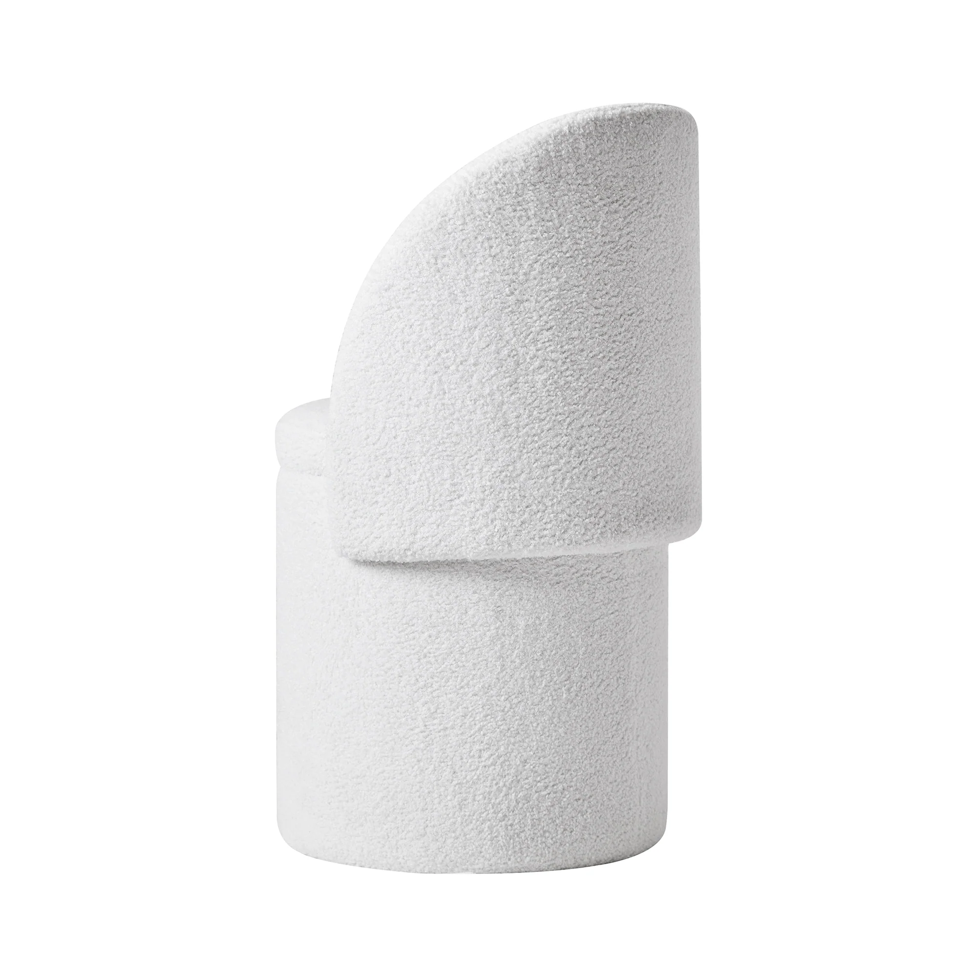 UMEA - Pouf avec dossier et rangement en bouclettes blanches - Image 10