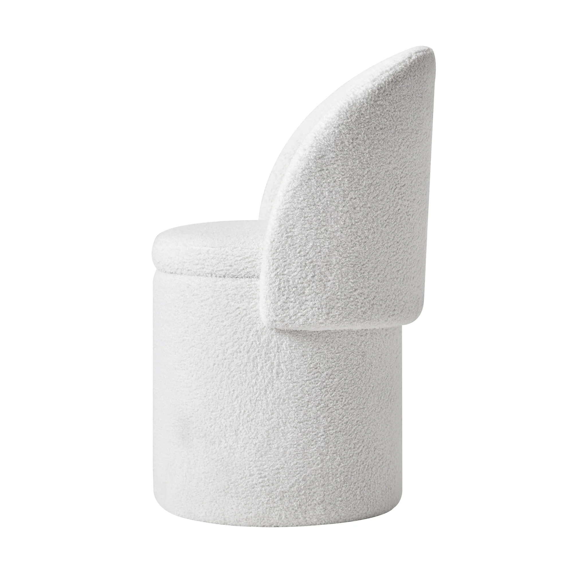 UMEA - Pouf avec dossier et rangement en bouclettes blanches - Image 11
