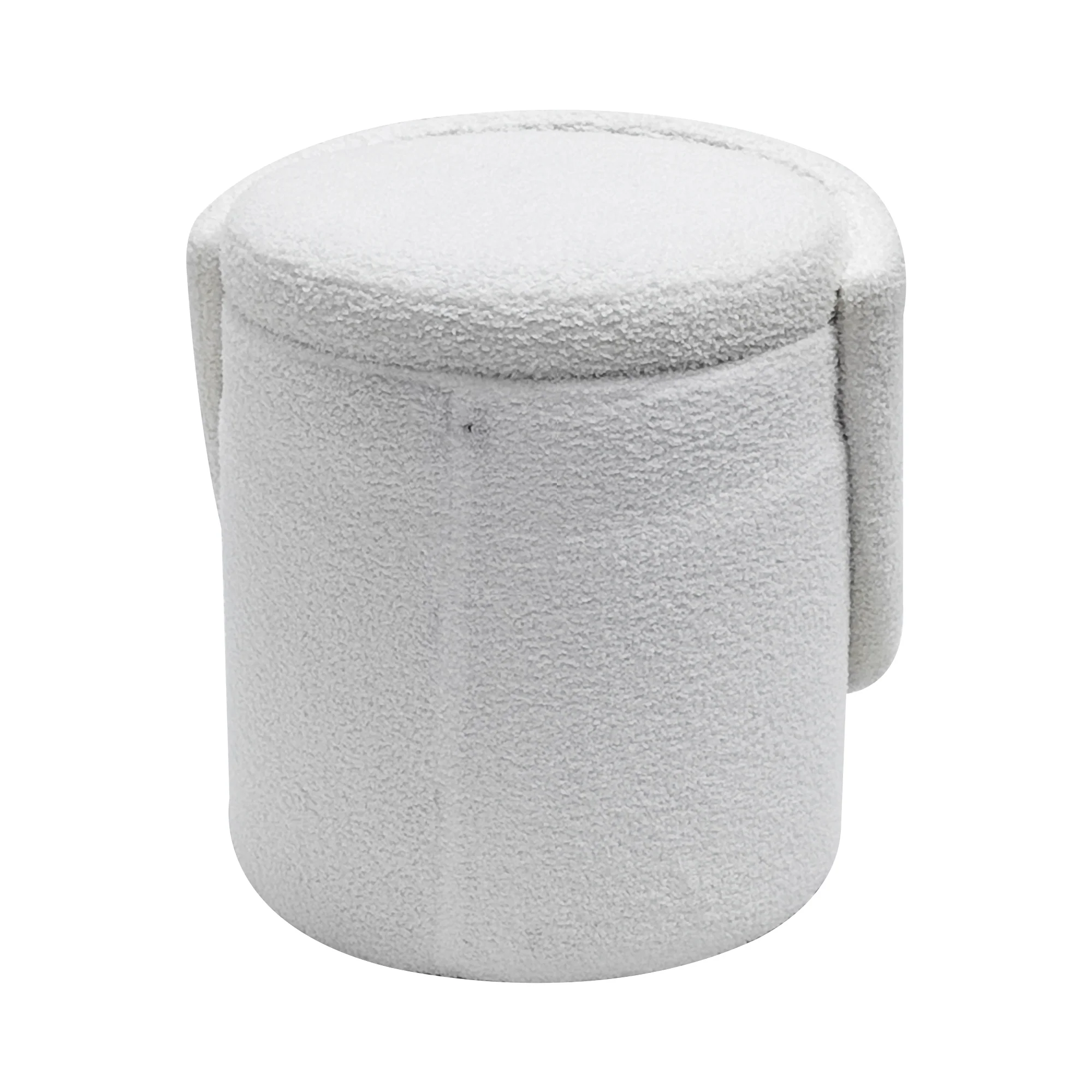 UMEA - Pouf avec dossier et rangement en bouclettes blanches - Image 8