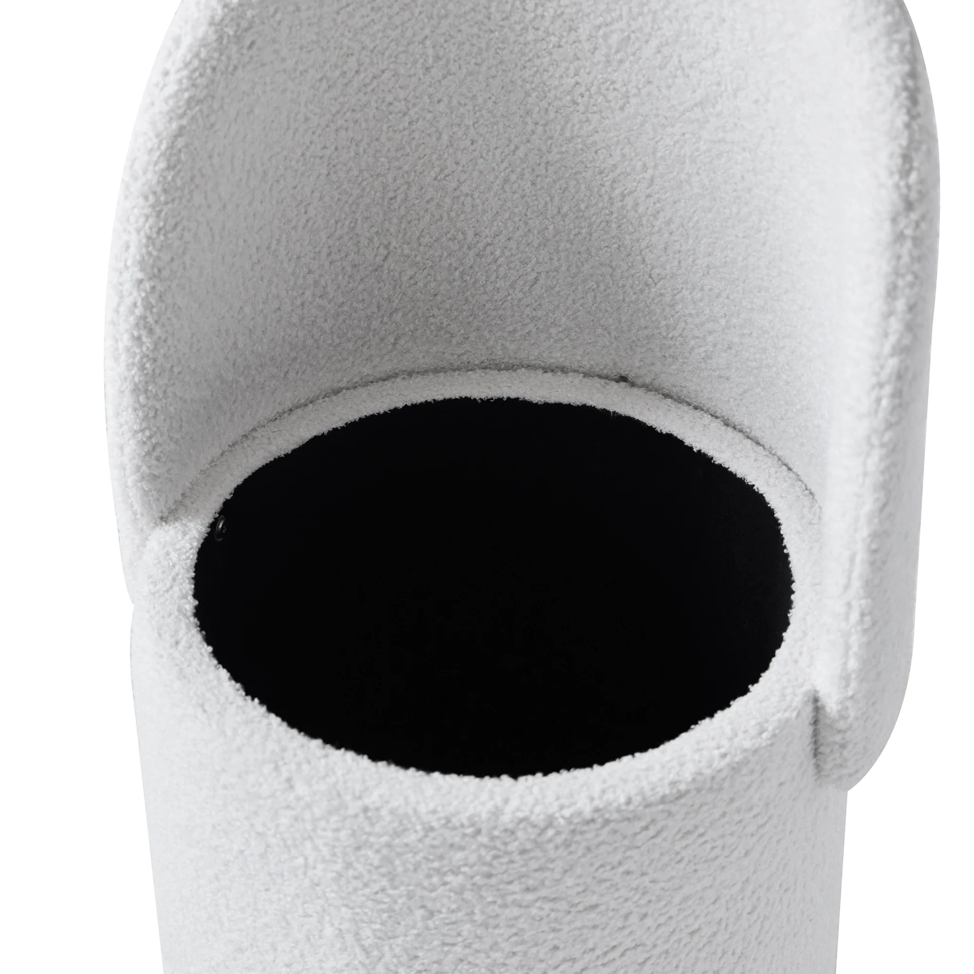 UMEA - Pouf avec dossier et rangement en bouclettes blanches - Image 9
