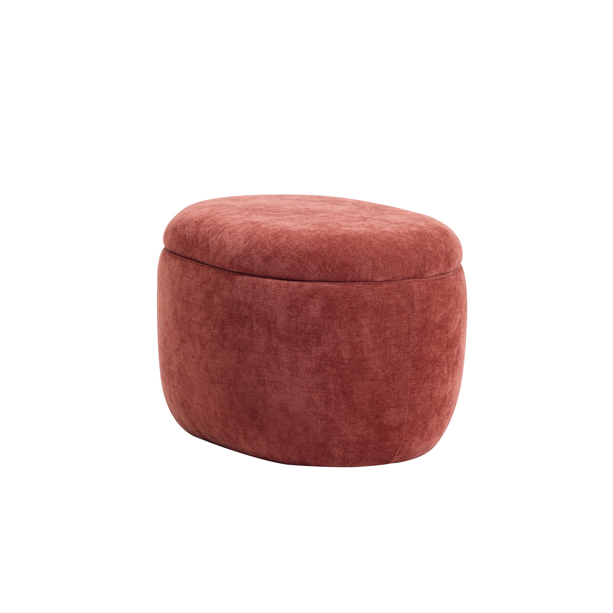VASA - Pouf table basse avec rangement en tissu terracotta - Image 7
