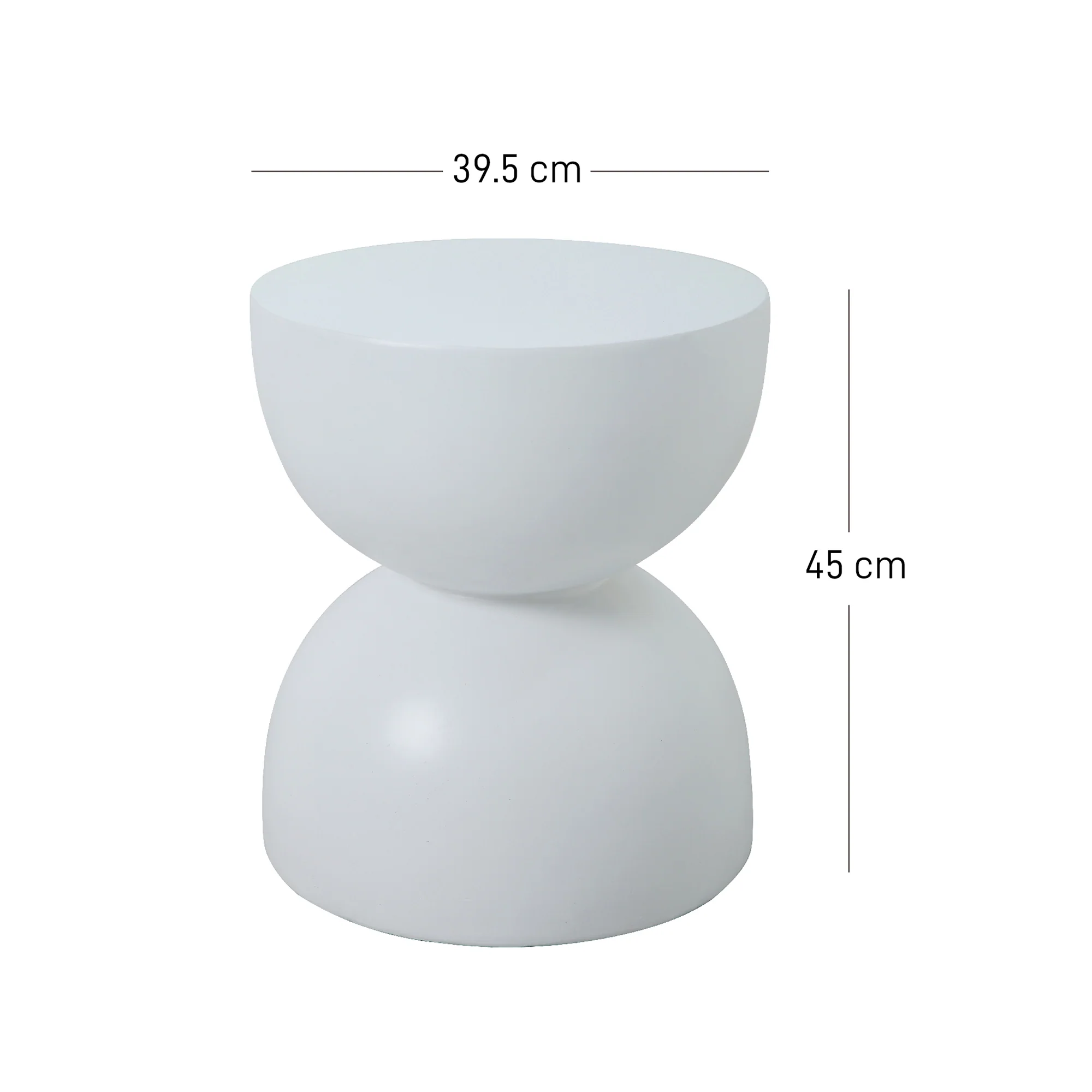 VEJEN - Table d'appoint bout de canapé intérieur extérieur en magnesite blanc - Image 5