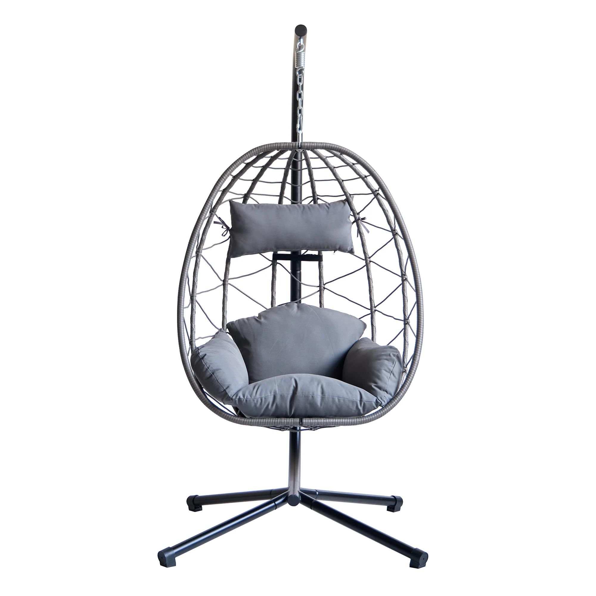 VENICE - Fauteuil suspendu en rotin et metal noir - Image 11