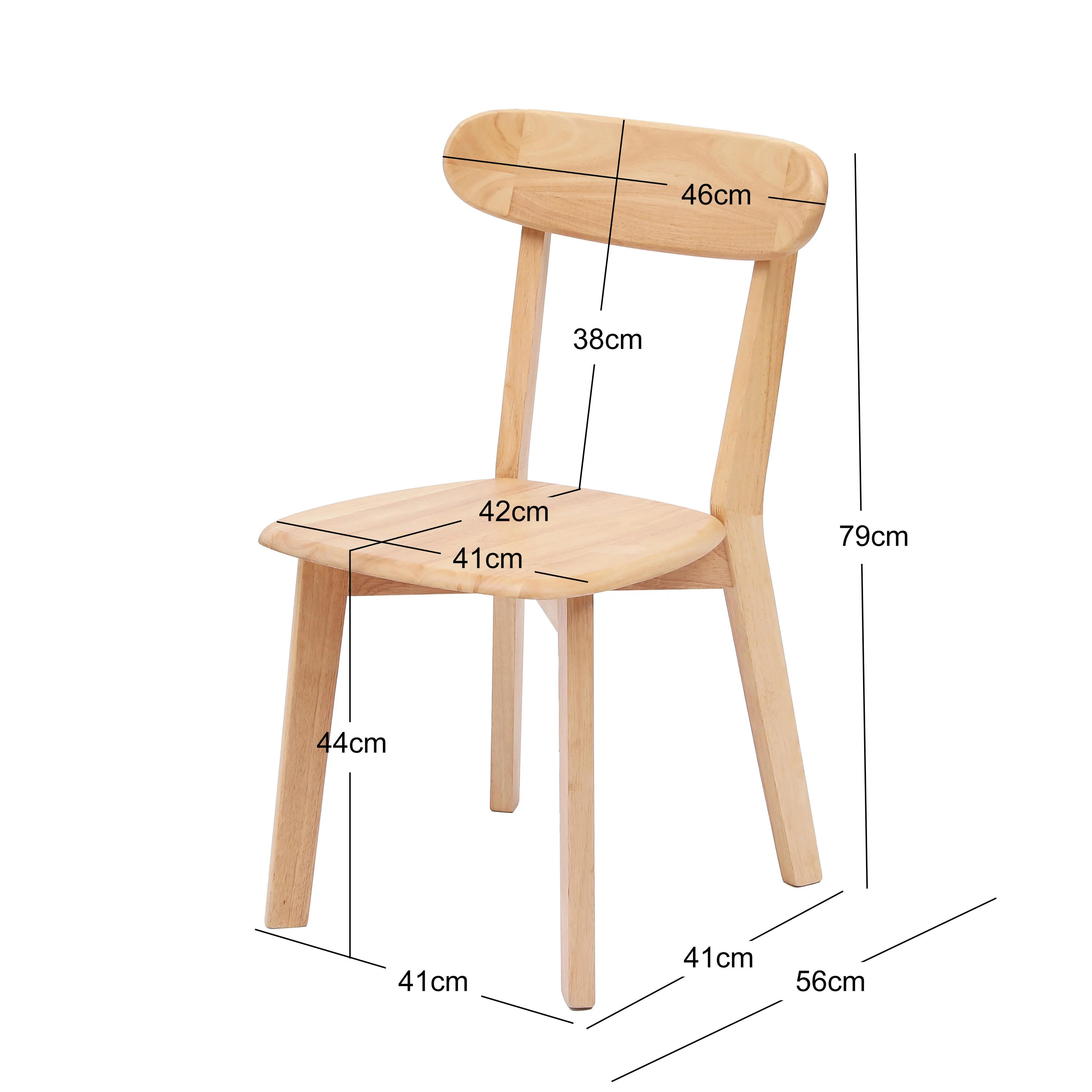 VITORIA - Lot de 2 chaises en bois massif coloris naturel - Image 5