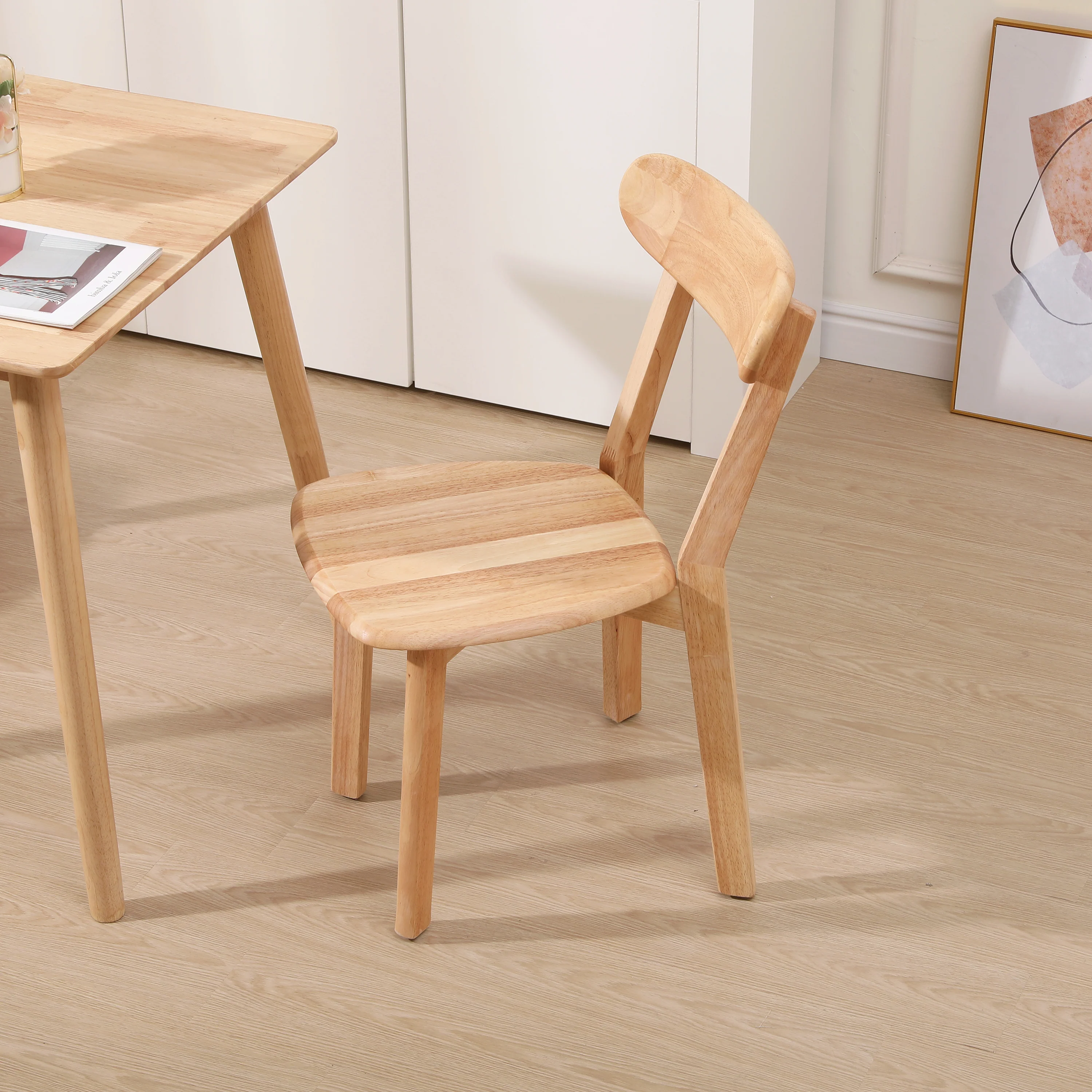 VITORIA - Lot de 2 chaises en bois massif coloris naturel - Image 9